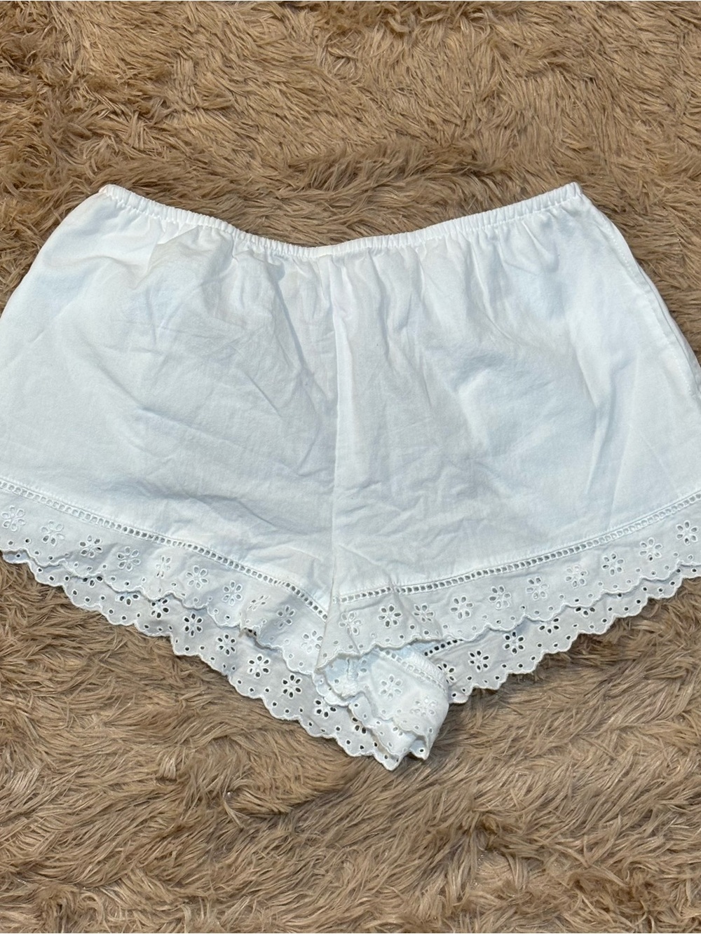 Auden White Eyelet Cotton Sleep Shorts